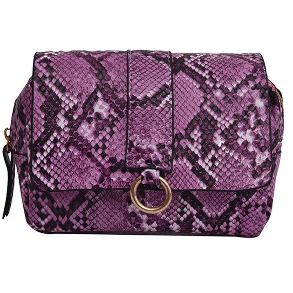 Serpentine Print Waist Belt Bag